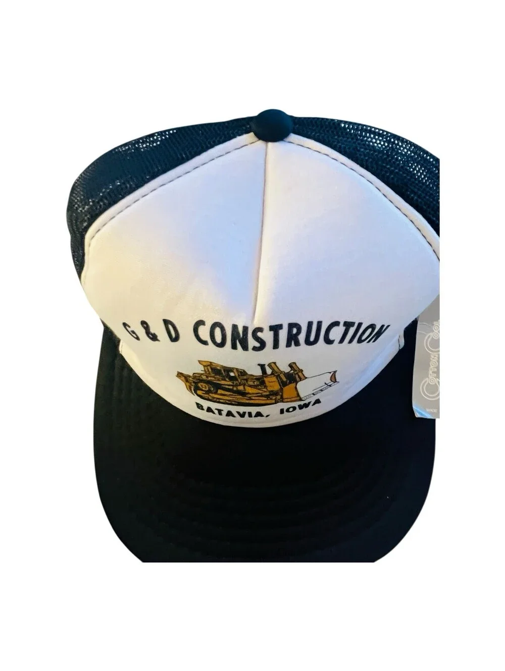 Vintage Dead Stock G & D Construction Iowa Trucker Hat Rare NWTKorea Retro 70 80